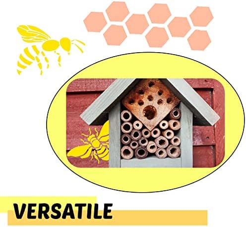 Big Bee Honeycomb Stencil 12x12inch - Modelo de abelha mylar reutilizável para pintar colméia, parede, madeira, tecido, móveis