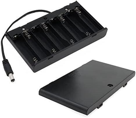 AIMPGSTL 2PCS 8X1.5V 12V AA Caixa de armazenamento de caixa de bateria AA Com o interruptor de conector masculino CC 5.5x2.1mm On/Off