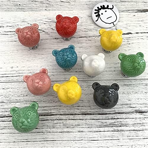 LCH Candy Colored Cerâmica Urso Mutalha em forma de porcelana Para crianças/crianças armários de quarto botões de cerâmica colorida