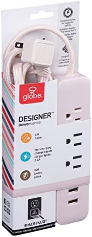 Globe Electric - 78257 Designer Series Power Strip, Rose 3 Outlet