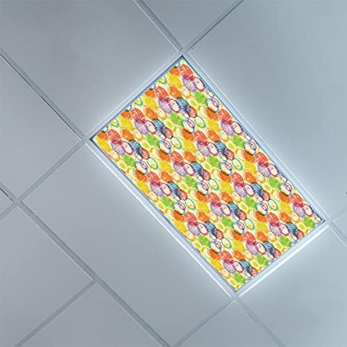 Capas de luz fluorescente para a sala de aula Modern-Modern Pattern-Fluorescent Light Covers para o escritório da sala de aula-2 pés x 4 pés de teto de 4 pés decorativo fluorescente, multicolor