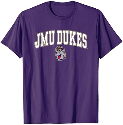 James Madison Dukes Arch sobre roxo oficialmente licenciado camiseta