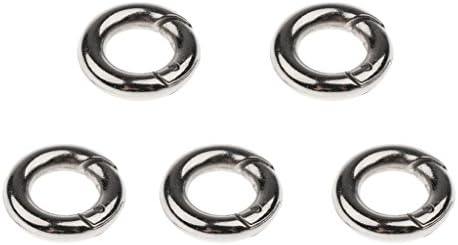 Jili online 5x Round Push Push Snap Open Hook Spring Ring Key Carabiner 15mm-49mm para acampar, pescar, fazer caminhadas, viajar