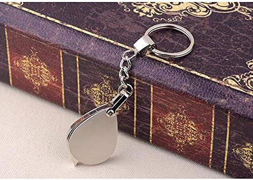 Elitejj Handheld 10x Glass Lightweight Keychain para Mãe Pai Reading Livros, ampliação de 20 mm