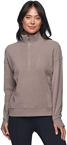 RBX Ativo 1/2 Pullover de Zip para Mulheres Soft leves zípeis zípeis de pescoço