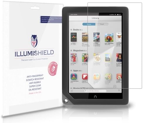 Protetor de tela Illumishield Compatível com Barnes e Noble Nook HD+ 9 polegadas Clear HD Shield Anti-Bubble e Filme