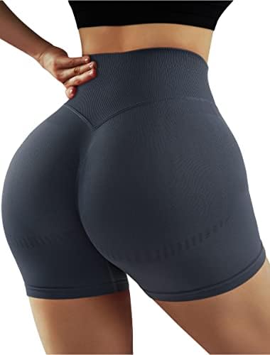 Shorts femininos de omkagi scrunch butting shorts de barriga de barriga de barriga alta da cintura