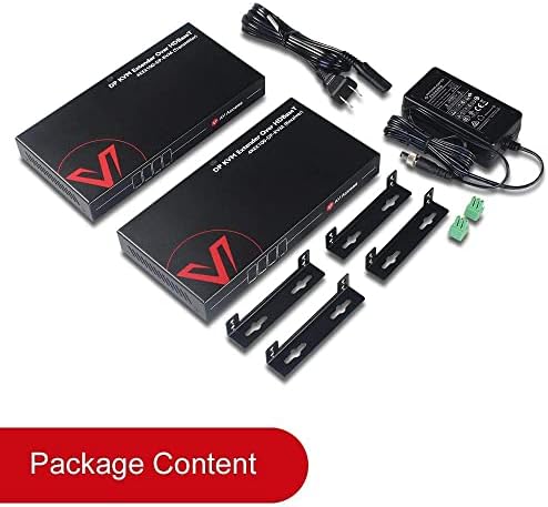 Acesso AV HDBASET DisplayPort KVM Extender, Latência zero, 4K@30Hz/1080p@120Hz DP 1.2 Poe Extender com 2 portas USB