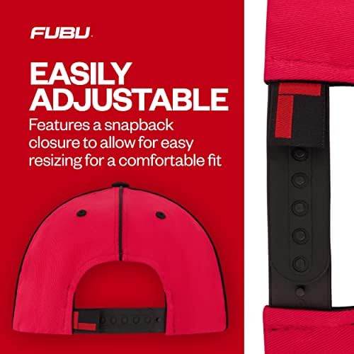 Cappo de beisebol do conceito um Fubu, chapéu de snapback de algodão adulto com logotipo cursivo, ajuste, borda plana