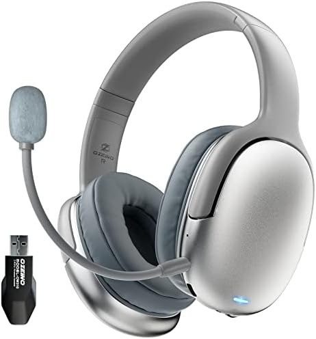 Fone de ouvido de jogos sem fio para PS5, PS4, PC - sem perda de 2,4 GHz USB, 7.1 Gamer de som surround Lightweight Conffort Gaming Headsphones com Ruído destacável Mic.