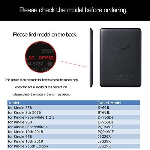 Wunm Studio para Kindle 8 Case Ultra Slim Smart Leather Protective Case para Kindle 8. Generation Sy69JL com