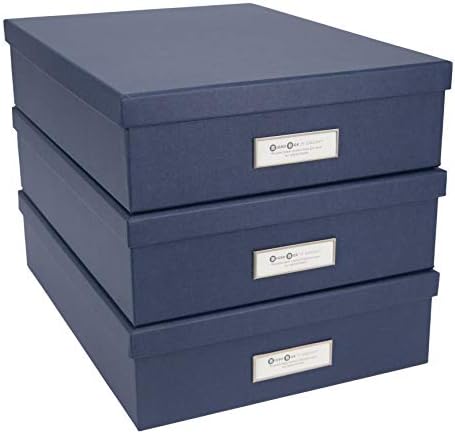 Caixa de documentos/letra bigso oskar, estrutura de etiqueta grossa, azul