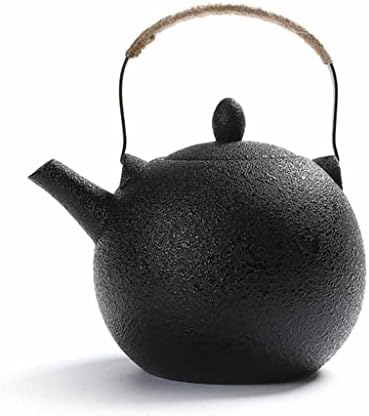 Bule de chá de cerâmica bule com filtro de aço inoxidável, utensílios pretos de grande capacidade, chá de porcelana e conjuntos