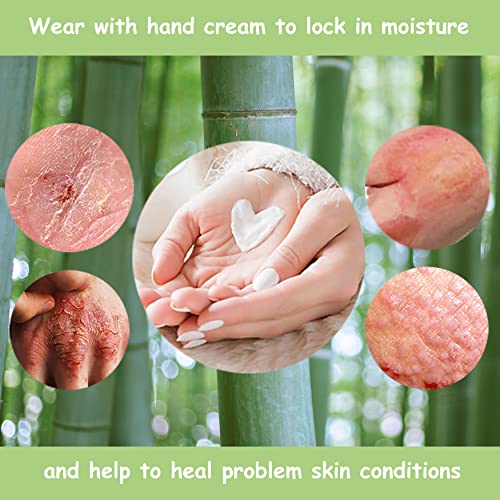 Luvas de bambu para eczema, preto, pequenas, mulheres, mãos secas, luvas hidratantes durante a noite, 3 pares