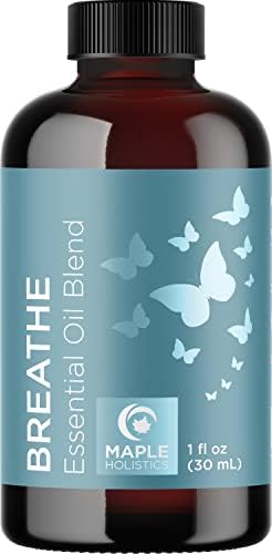 Breathe Blend Oil Essential para difusor - revigorante Breathe Breath Essential Oil Blend com Eucalyptus Peppermint Tea