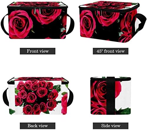 Rose Flower Love Greeb romântico Saga de entrega de comida, bolsa de supermercado isolada | Zíper duplo