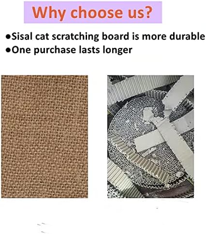 CAT Scratcher Cardboard, Cat Scratch Pad Natural Sisal Wall Scranding Board