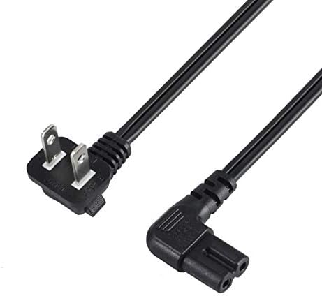 VSEER 1,5 pés spt-2 18 awg angular 2 ângulo de 2 slot ângulo não polarizado Figura 8 cabo de alimentação, preto