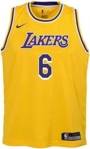 Nike LeBron James Los Angeles Lakers Gold Kid's Icon Edition Swingman Jersey X-Large