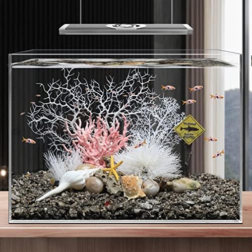 Decorações de tanques de peixes awxzom, 12pcs, decorações de corais de aquário e conjunto de plantas plásticas artificiais de