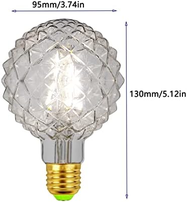 Iluminação lxcom g95 abacaxi decorativo edison lâmpadas 4w globo vintage led nostálgico Edison lâmpada 40w