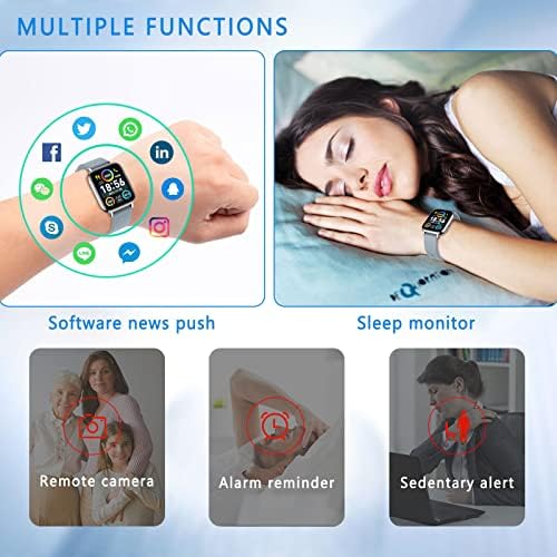 Feilok Smart Watch, Rastreador de fitness de smartwatch de 1,69 para smartphones Android & iOS com rastreamento de sono