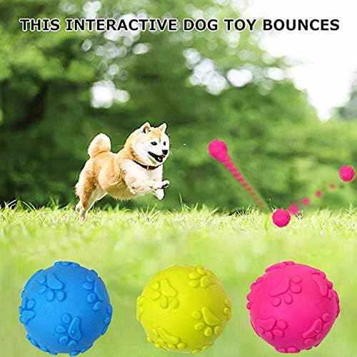 Nlmskzzy Dog Squeaky Balls ， Bolas de cachorro Tug e pegam brinquedos para cães grandes pequenos grandes bolas de brinquedo chiadas 3 pcs