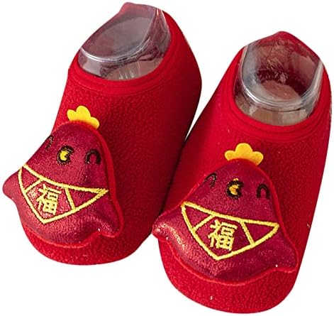 Sapatos para crianças de criança ousado e inverno meninos e garotas crianças meias não deslizam sapatos de esportes de bebê esportivo de piso interno quente cor de cor de animal sólido vermelho fofo sapatos infantis