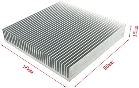 E-Outstanding 2pcs Alumínio do desvio de calor da placa de circuito Circuito de resfriamento CPU Fin 90x90x15mm 3,54 polegadas x 3,54 polegadas x 0,59 polegada de cor natural