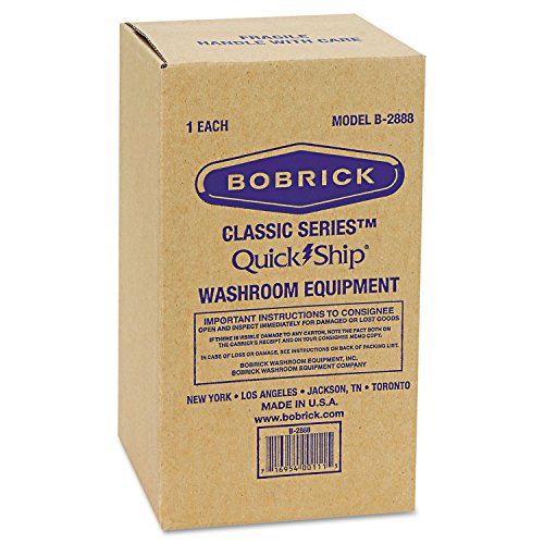 Bobrick 2888 Distribuidor de tecidos de dois rolos de aço inoxidável, 6 1/4W x 6d x 11h, aço inoxidável