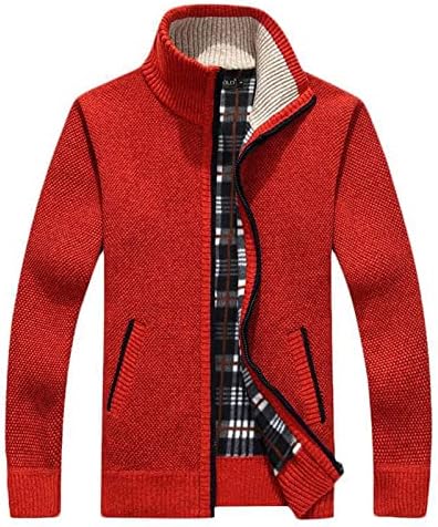 Sinzelimin mass suéter de casacos de moda zíper stand colar growhushwearwearwearwear lã espessa jaqueta de cardigan slim fit slim