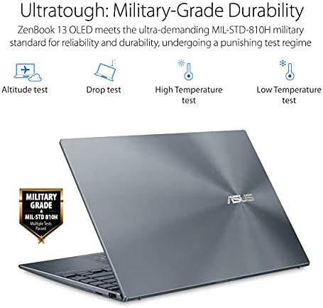 ASUS ZenBook 13 Laptop Ultra-Slim OLED, exibição de moldura de nanogenete de 13,3 ”OLED FHD, AMD RYZEN 5 5500U, 8GB LPDDR4X