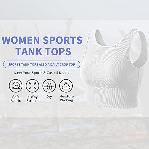 Tampas de colheita de treino Tampas para mulheres Camisas sem mangas de conforto sólido para fitness de fitness de esportes casuais