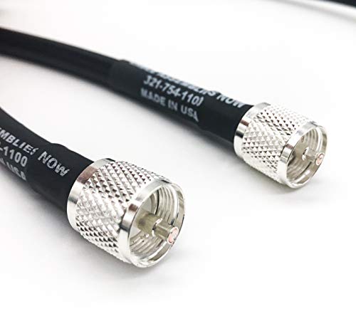 Conjuntos de cabos agora LMR -400/LMR400 vezes Cabo coaxial de baixa perda de microondas - PL259 UHF Male para UHF Conectores machos de 50 pés -cb Antena de ham - feita nos EUA