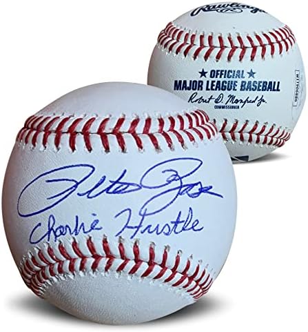 Pete Rose autografou MLB assinado Baseball Charlie Hustle JSA CoA com estação de exibição