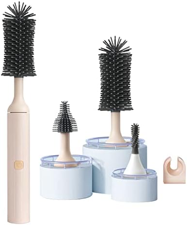 Escova de limpeza elétrica Winforhour com conjunto de limpador de garrafas elétricas e escova de palha, adequada para escova de