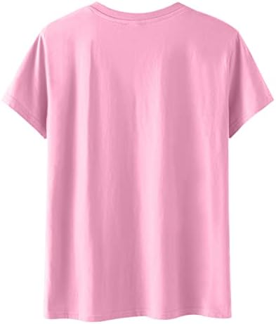 Gráfico feminino feminino de verão Top estampado de manga curta Camiseta de pescoço impressa Bloups de linho de primeira linha