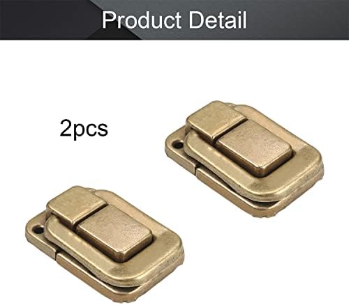 Bettomshin 2pcs Toggle Catch Lock 1,89 x 1,3 Retro DecorativeLeellow Bronze Tonehasp Lock para a mala Tomá