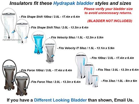 Capas de tubo de hidratação Os isoladores da bexiga são compatíveis com o reservatório de bexiga de água de Hydrapak