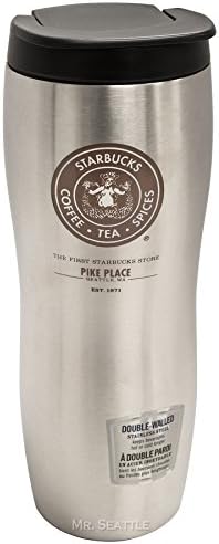 Starbucks Pike Place Concord Tumbler inoxidável de paredes duplas, prata, 16oz