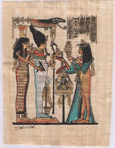 Papyrus egípcio Isis Osiris pintando artesanato em miniatura de arte histórica em miniatura
