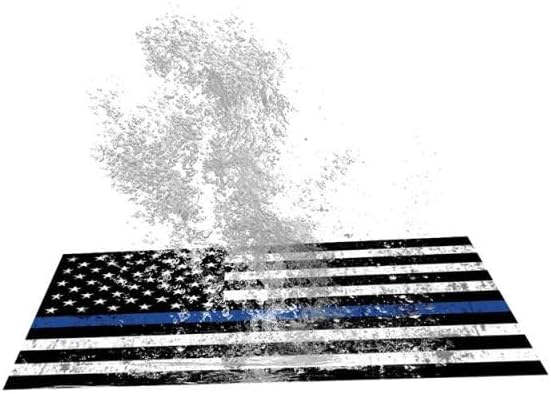 Rogue River Tactical Tain Blue Line Blue Lives Matter Sinalizador de bandeira 5x3 - Decalque de vinil Apoio à bandeira da