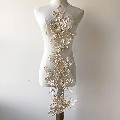 Bordado de bordado de bordado manchas de flores 3D Apliques de costura de renda Motif Handcraft acessórios para roupas de vestido