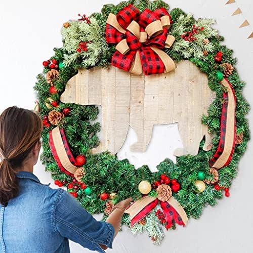 GPPZM 40cm Christmas Wreath Garland Greats Grinalh Artificial Whreath for Front Door Festival Decor Indoor Ornato de férias ao ar livre