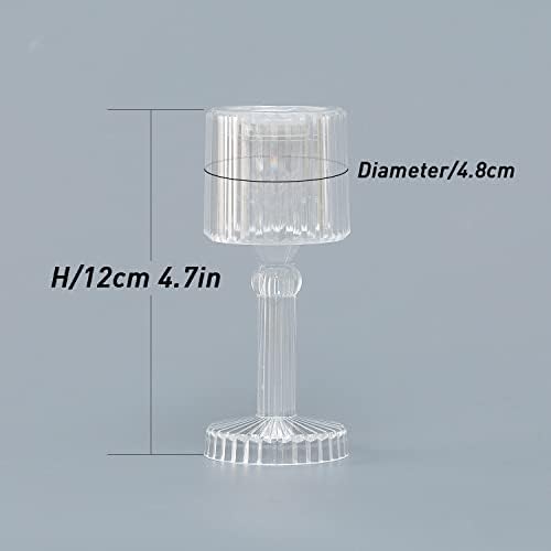 Pacote de 6 luminárias de mesa de cristal de cristal claro branco e clara