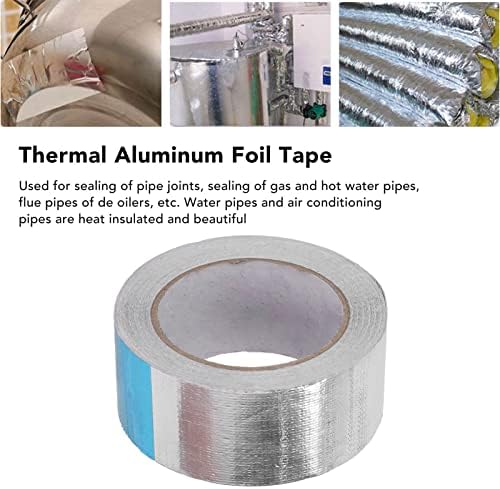 Fita de alumínio Térmica resistente ao calor Térmico Adesivo de prata 20 metros para vedação de juntas de tubo, tubos de água e