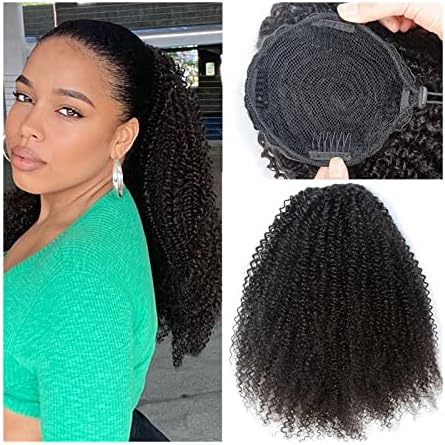 Hihelo Hair Pedaços Para mulheres 12-26 polegadas Afro Curly Ponytail Extensions com Cabelo de pente de cabelo de cordão