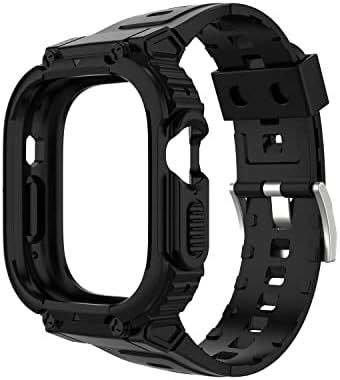 Compatível com Apple Watch Band Ultra 49mm Strap Caso Protetive TPU Silicone Bracelet para Iwatch Series 8/7/6/5/4/3/3/1/se/se/Ultra