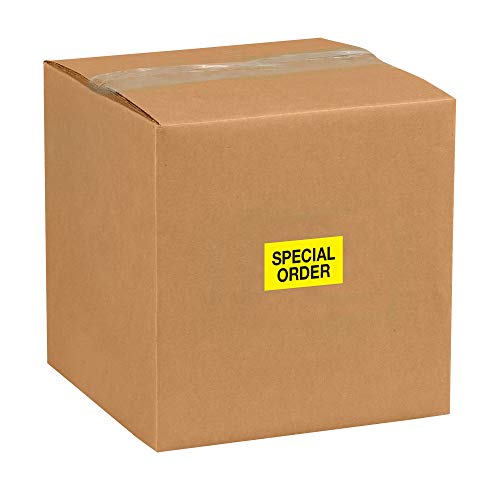 Etiquetas/adesivos de ordem especial, 1 1/4 x 2, amarelo fluorescente, 500 rótulos por rolo