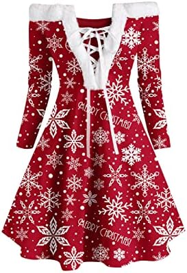 Vestidos femininos manga longa V Vestido maxi peludo A-line Cocktail Holiday Holiday Flare Dress Dress Fringe Sweater
